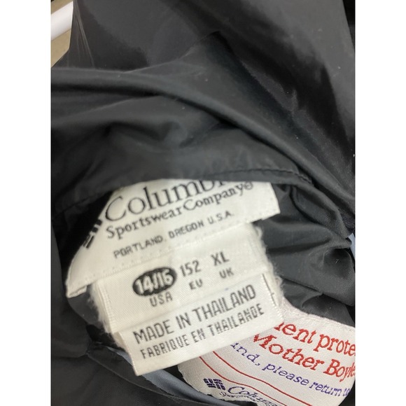 Columbia Kids Reversible Fleece Lined Zip Up Coat Jacket 14/16 Black - Picture 10 of 12